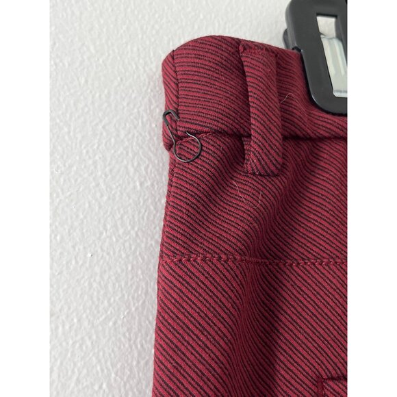 Anthropologie The Essential Trouser Red Black Textured Stripe Bootcut Pockets 6 - Picture 7 of 11